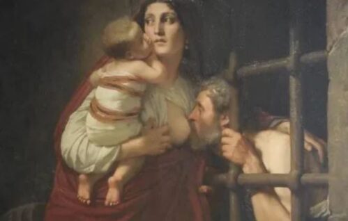 The Great Story behind the "Painting of A young woman breastfeeding an